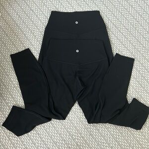 2 PAIRS Black Lululemon Align High Rise pant 25"